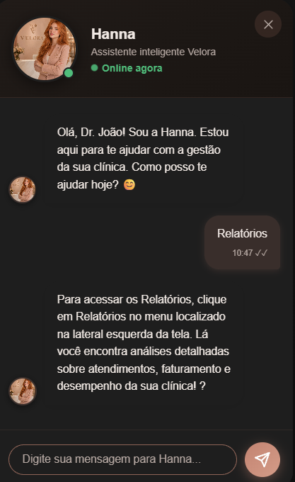 Hanna IA - modo escuro